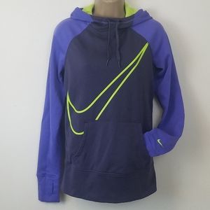 NIKE purple and neon yellow hoodie sweatshirt